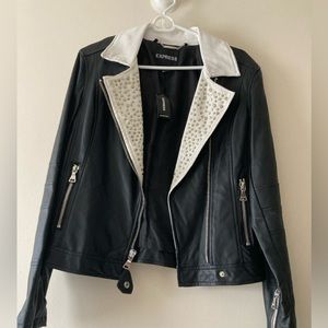 EXPRESS Faux Leather Moto Jacket Bomber, NWT, size M